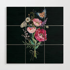 Butterfly Floral Bouquet Wood Wall Art Gallery Image 1