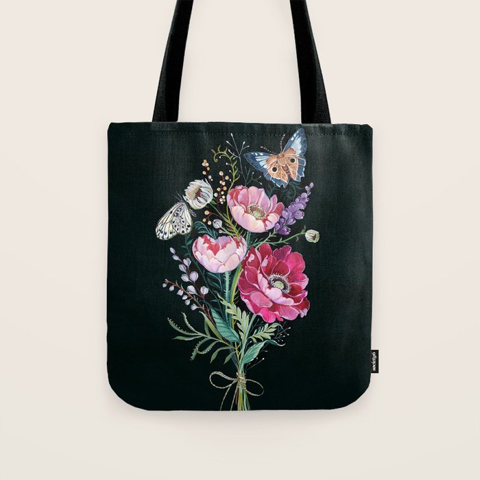 Butterfly Floral Bouquet Tote Bag Gallery Image 1