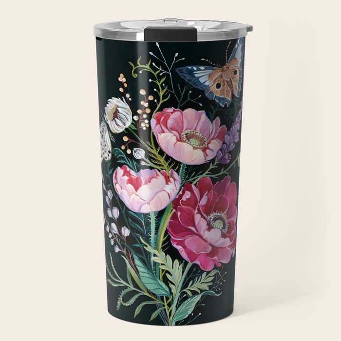Butterfly Floral Bouquet Travel Mug Gallery Image 1
