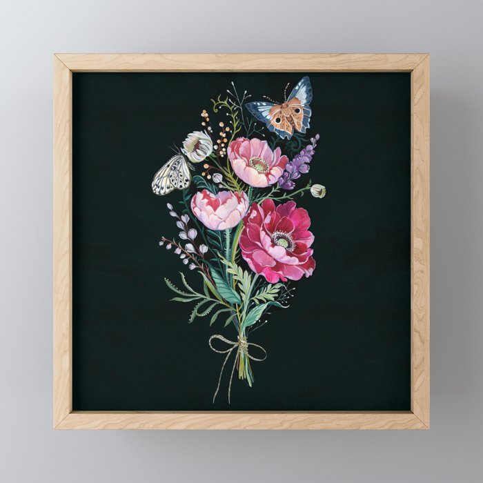 Butterfly Floral Bouquet Mini Art Print Gallery Image 1