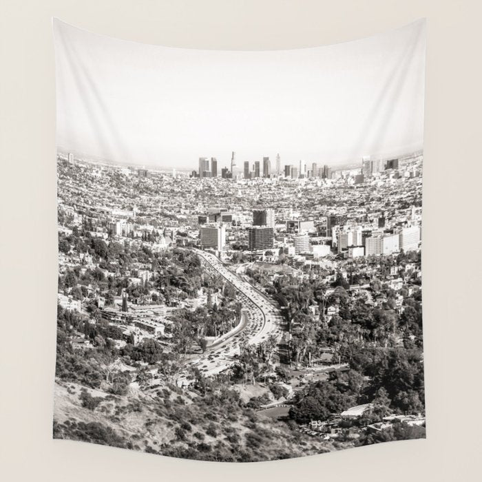 Los Angeles Grey Wall Tapestry Gallery Image 4