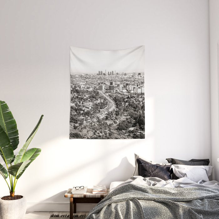 Los Angeles Grey Wall Tapestry Gallery Image 2
