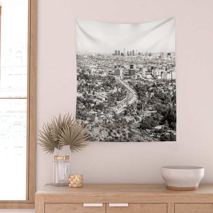 Los Angeles Grey Wall Tapestry Gallery Image 2