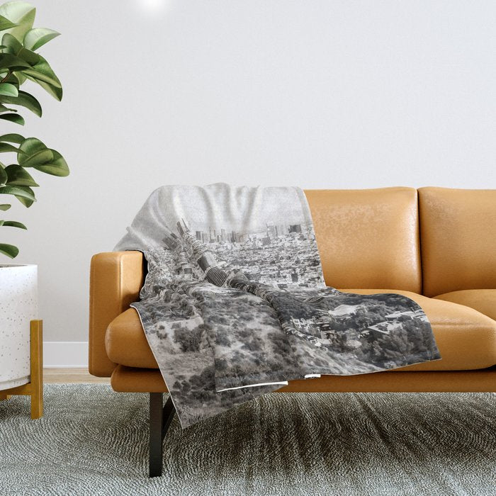 Los Angeles Grey Throw Blanket Gallery Image 1