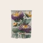 Birthflower Gift Aster Flower Art Floral Print Japanese Wall Art Poster Birthday Painting for her Wall Hanging Gallery Image 1