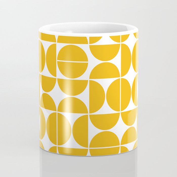 Mid Century Modern Geometric 04 Yellow Coffee Mug Gallery Image 4