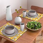 Mid Century Modern Geometric 04 Yellow Placemat Gallery Image 2