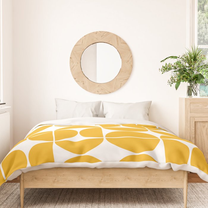Mid Century Modern Geometric 04 Yellow Duvet Cover Gallery Image 3