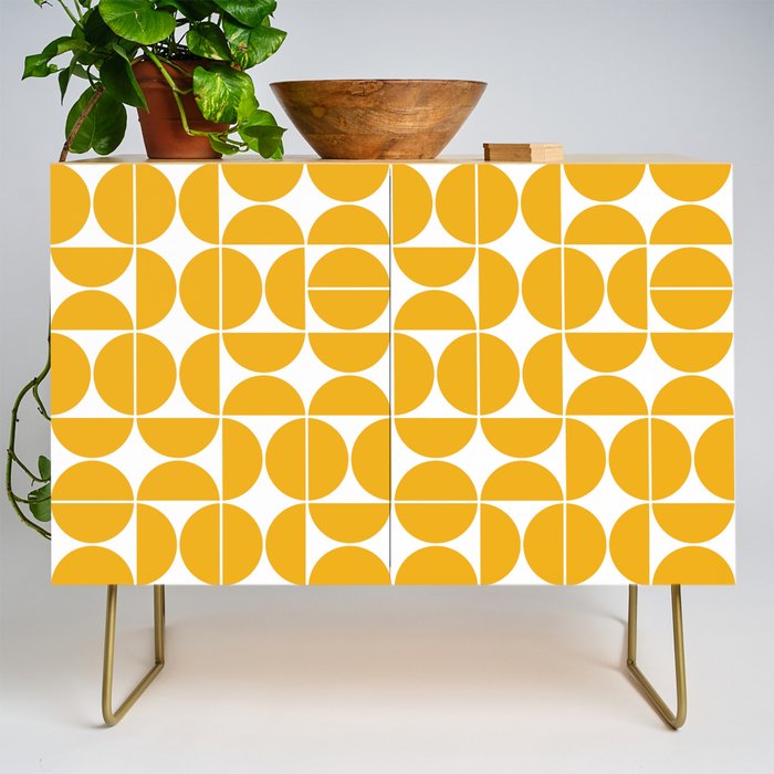 Mid Century Modern Geometric 04 Yellow Credenza Gallery Image 1