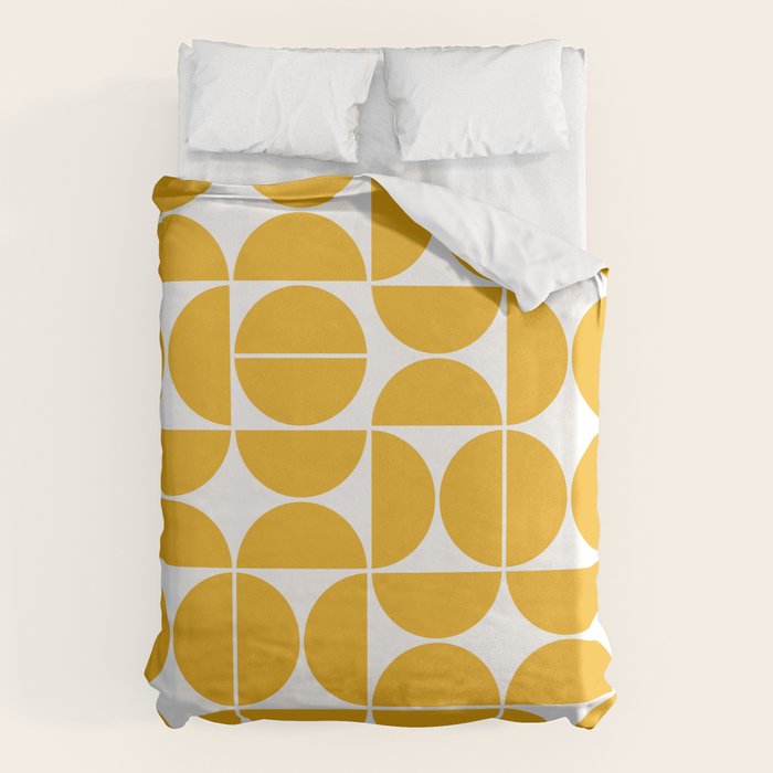 Mid Century Modern Geometric 04 Yellow Duvet Cover Gallery Image 6