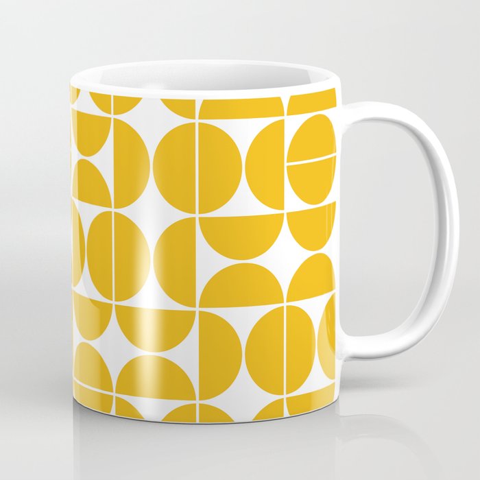Mid Century Modern Geometric 04 Yellow Coffee Mug Gallery Image 1
