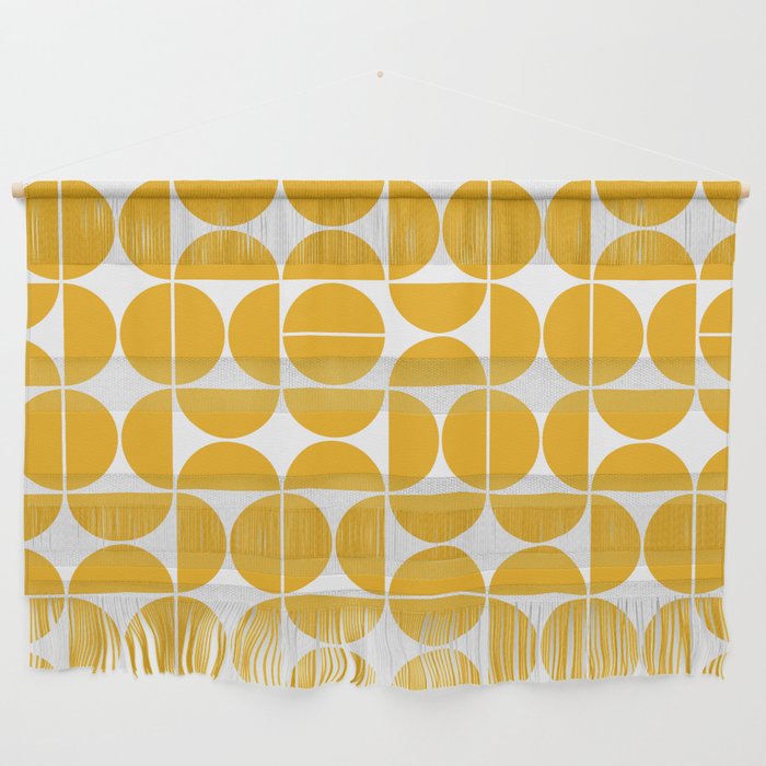 Mid Century Modern Geometric 04 Yellow Wall Hanging Gallery Image 1