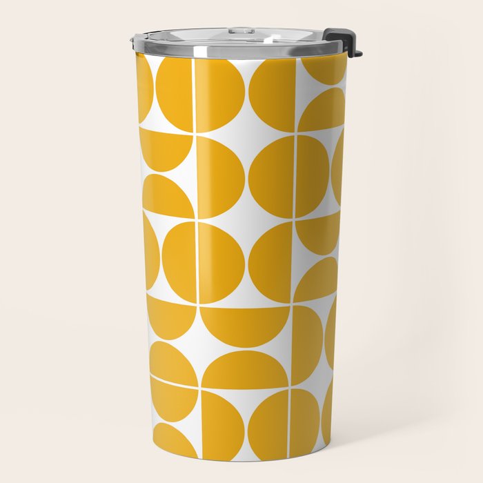 Mid Century Modern Geometric 04 Yellow Travel Mug Gallery Image 2