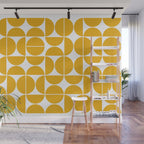 Mid Century Modern Geometric 04 Yellow Wall Mural Gallery Image 1