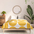 Mid Century Modern Geometric 04 Yellow Comforter Gallery Image 3