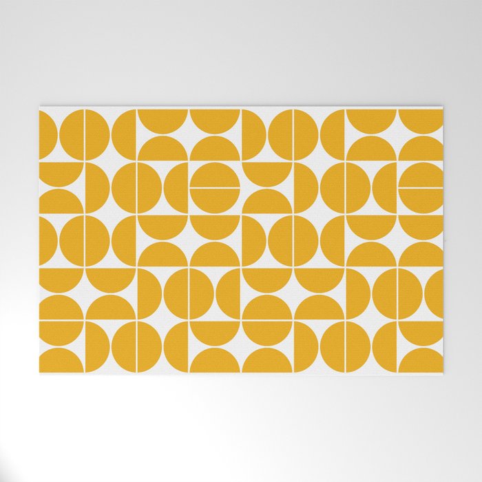 Mid Century Modern Geometric 04 Yellow Welcome Mat Gallery Image 1