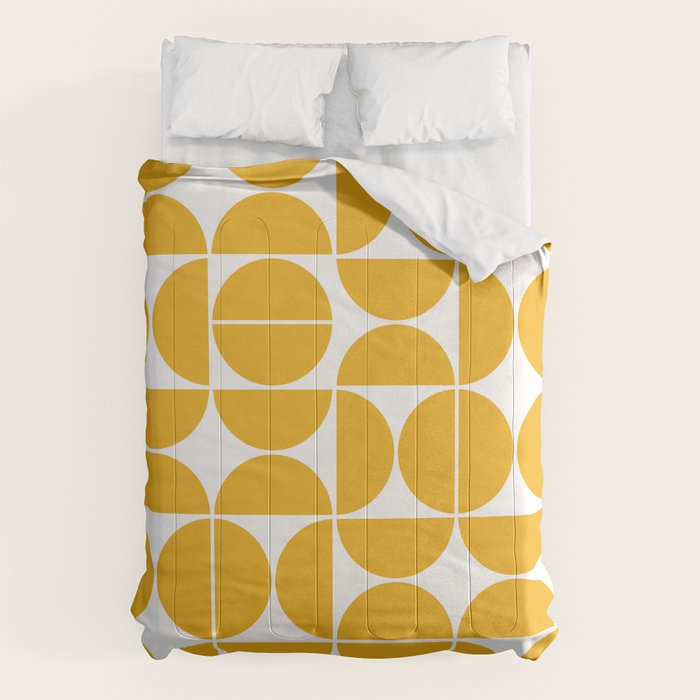 Mid Century Modern Geometric 04 Yellow Comforter Gallery Image 1