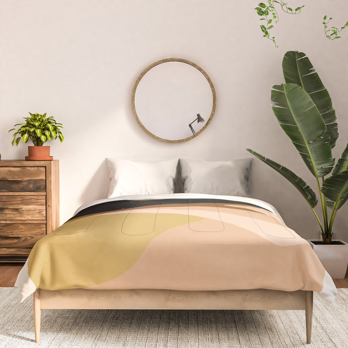 Desert Nights, Modern Bohemian Travel Sand Dunes, Eclectic Moon Stars Vintage Arc, Pastel Building Nature Landscape  Comforter Gallery Image 3