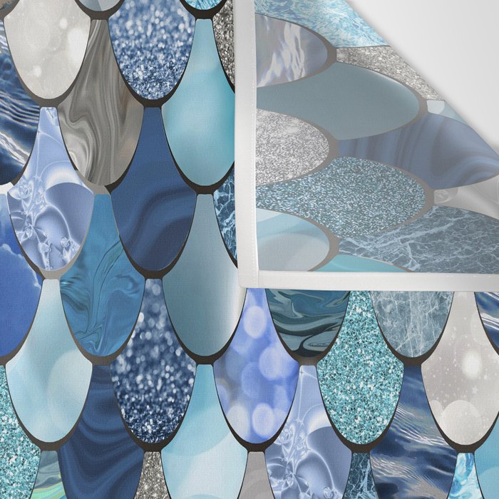 Mermaid Ocean Blue Pattern Wall Tapestry Gallery Image 3