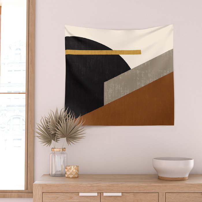 Geometric Compo 1 Filet - terra Wall Tapestry Gallery Image 2