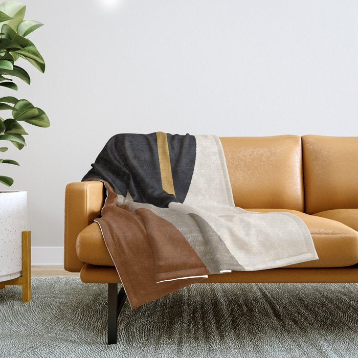 Geometric Compo 1 Filet - terra Throw Blanket Gallery Image 1