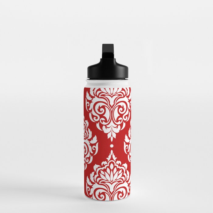 Red Damask Water Bottle Gallery Image 3