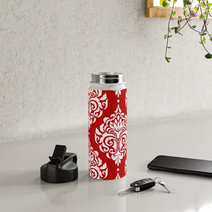 Red Damask Water Bottle Gallery Image 4