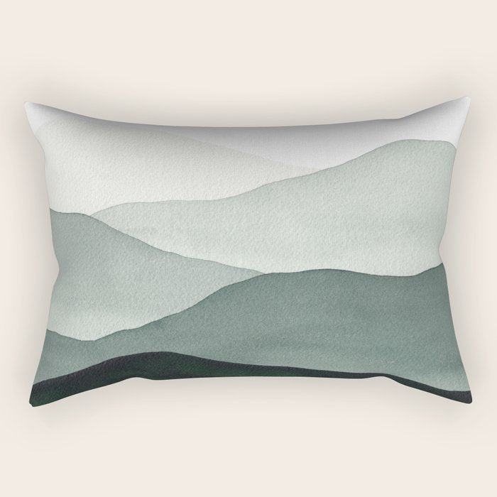 Green Mountains Rectangular Pillow Gallery Image 2