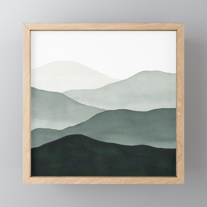 Green Mountains Mini Art Print Gallery Image 1
