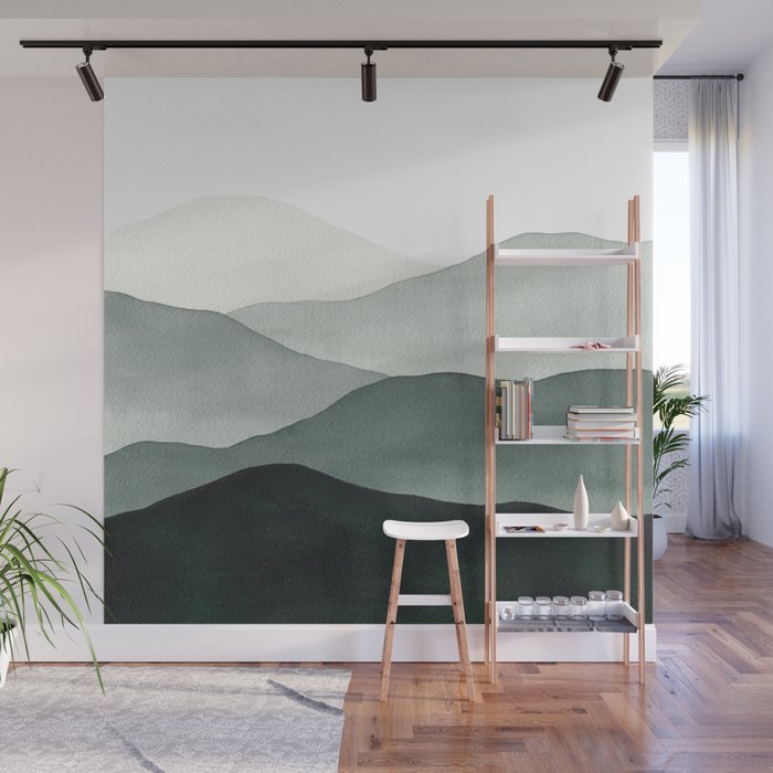 Green Mountains Wall Mural Gallery Image 1