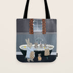 bunny bath time Tote Bag Gallery Image 1