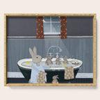 bunny bath time Serving Tray Gallery Image 1