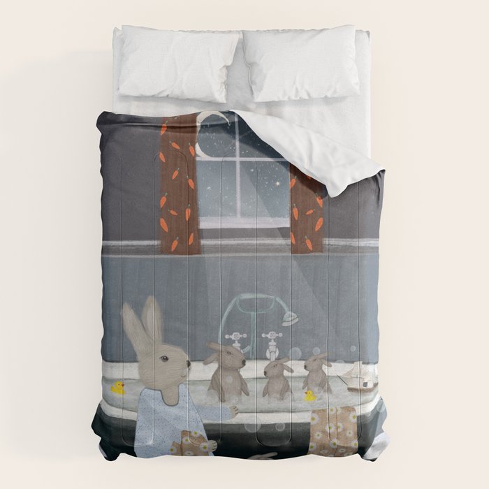 bunny bath time Comforter Gallery Image 6