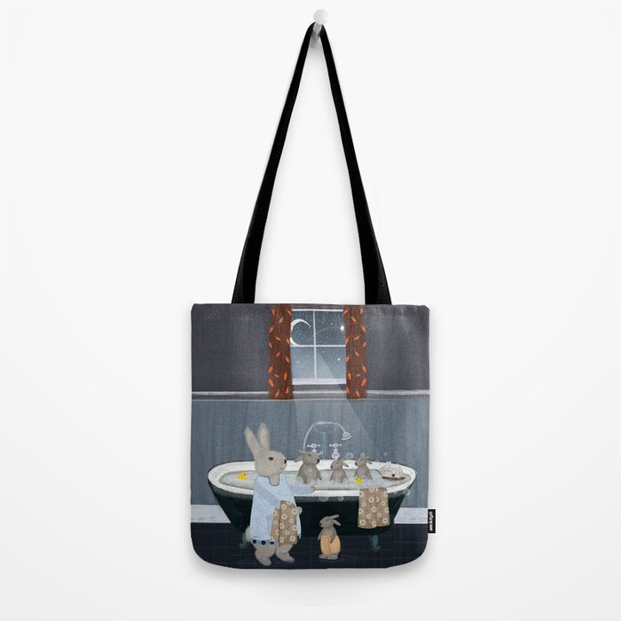 bunny bath time Tote Bag Gallery Image 2