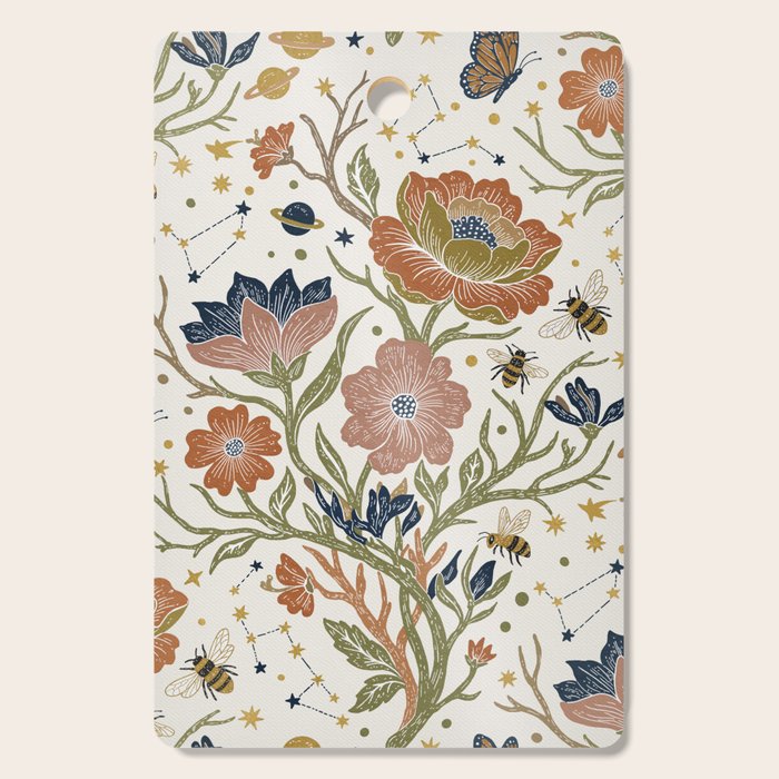 Boho Floral Galaxy Garden Cutting Board Gallery Image 1