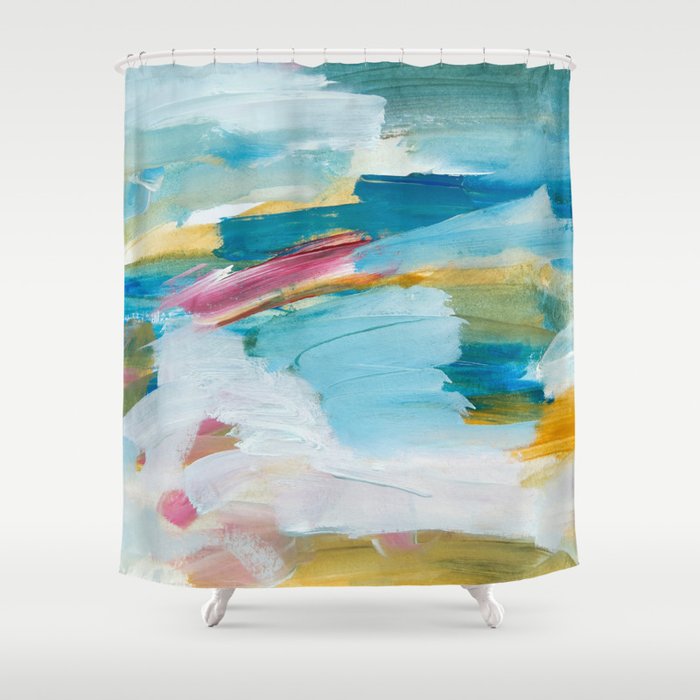 Abstract Oil Painting No. 55 Shower Curtain Gallery Image 1