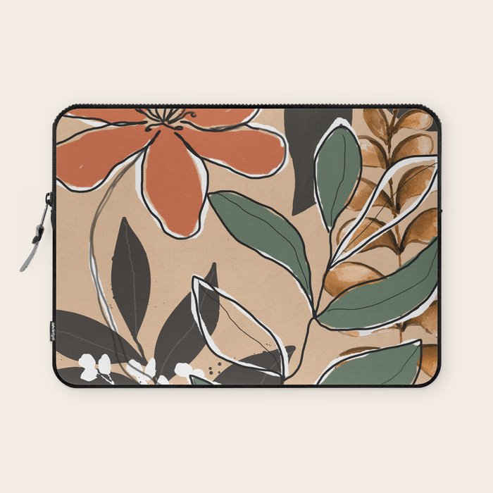 Elegant Botanical Line Art 2 Laptop Sleeve Gallery Image 1