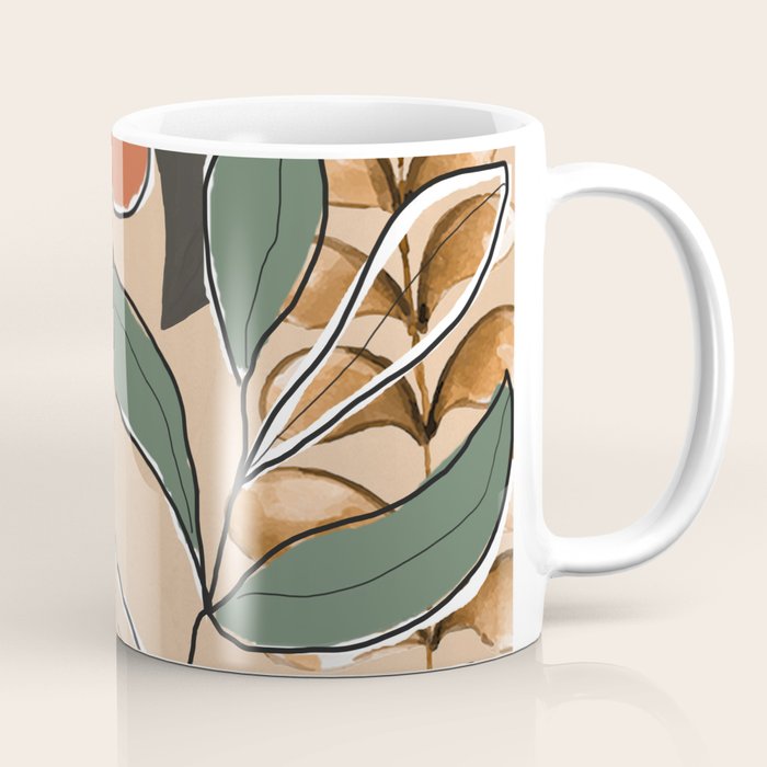 Elegant Botanical Line Art 2 Coffee Mug Gallery Image 1
