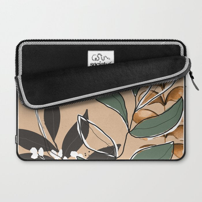 Elegant Botanical Line Art 2 Laptop Sleeve Gallery Image 2
