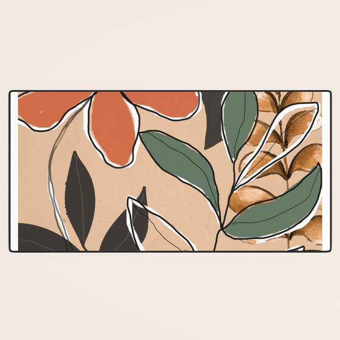 Elegant Botanical Line Art 2 Desk Mat Gallery Image 3