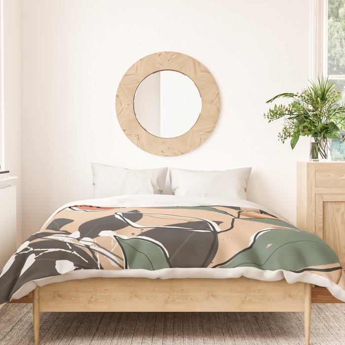 Elegant Botanical Line Art 2 Duvet Cover Gallery Image 3