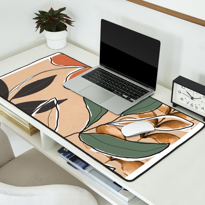 Elegant Botanical Line Art 2 Desk Mat Gallery Image 2