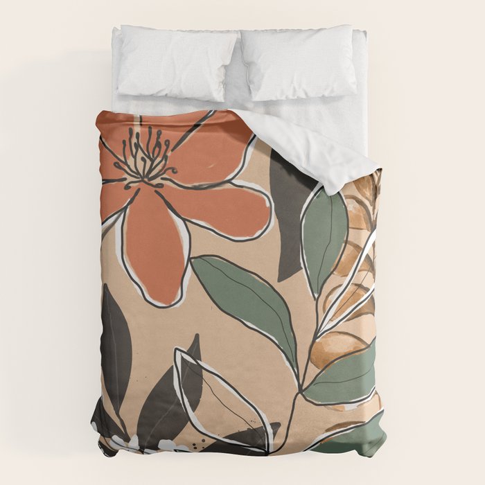 Elegant Botanical Line Art 2 Duvet Cover Gallery Image 6