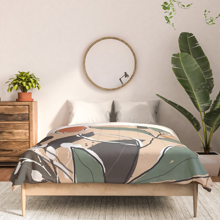 Elegant Botanical Line Art 2 Comforter Gallery Image 3