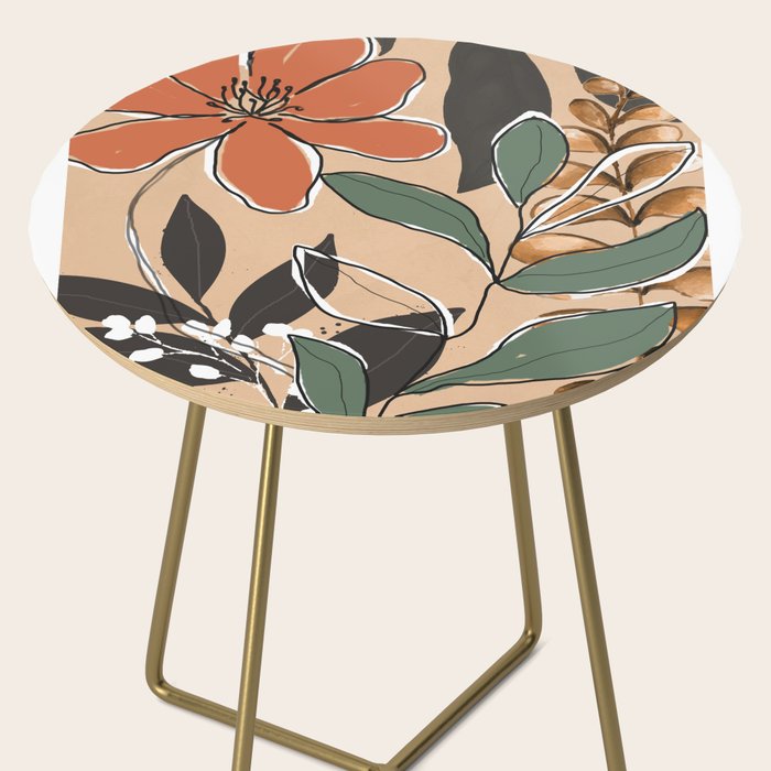 Elegant Botanical Line Art 2 Side Table Gallery Image 2
