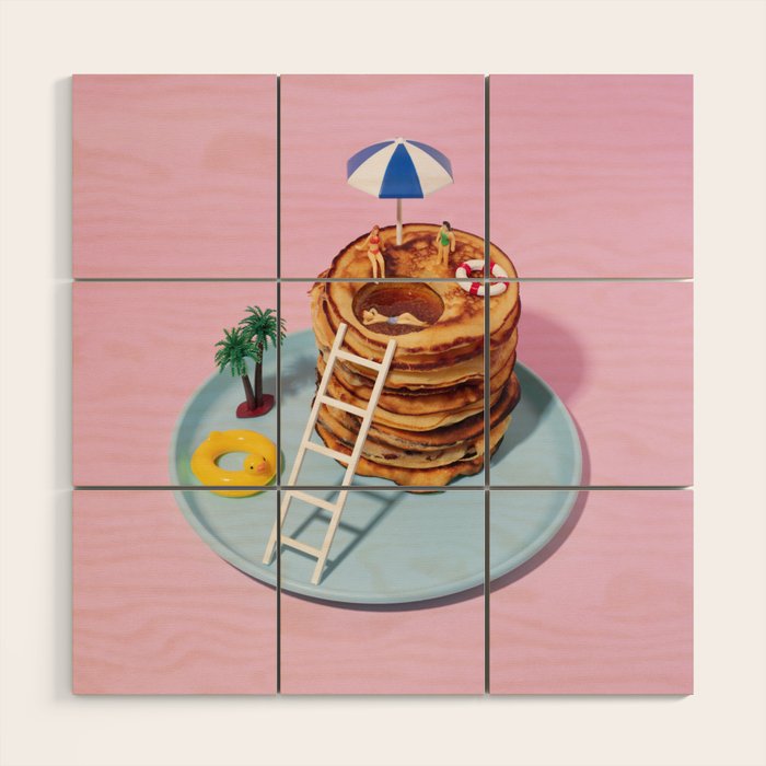 Pancakes pool Wood Wall Art Gallery Image 1