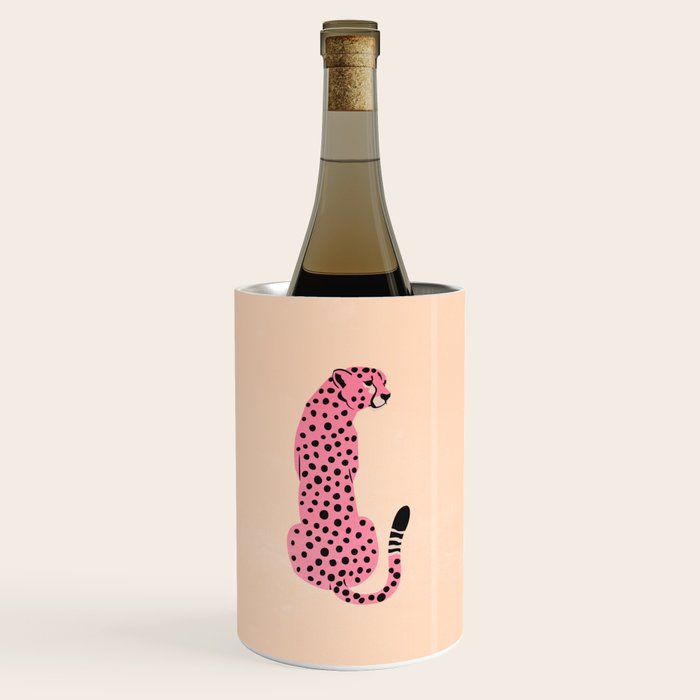 The Stare: Peach Cheetah Edition Wine Chiller Gallery Image 1