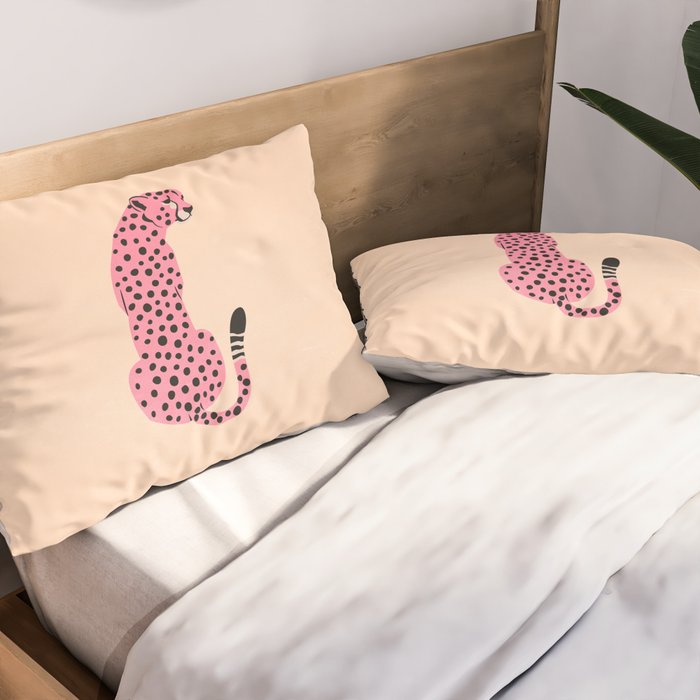 The Stare: Peach Cheetah Edition Pillow Sham Gallery Image 2