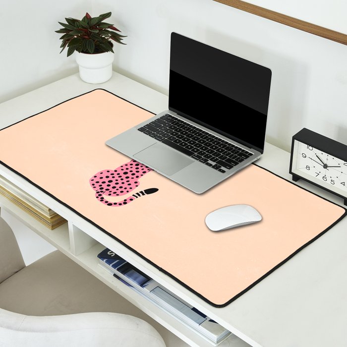 The Stare: Peach Cheetah Edition Desk Mat Gallery Image 2
