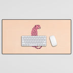 The Stare: Peach Cheetah Edition Desk Mat Gallery Image 1